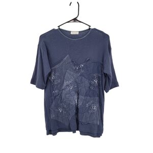 Krista Larson Women's 100% Nylon Lagenlook Lace Patchwork Top - OS